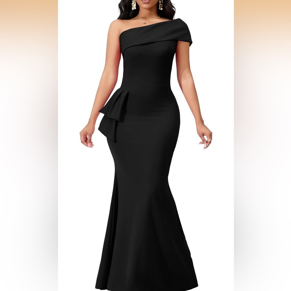 Black Formal Sexy Bodycon
One Off Shoulder Mermaid Cocktail Floor
Length 2XL